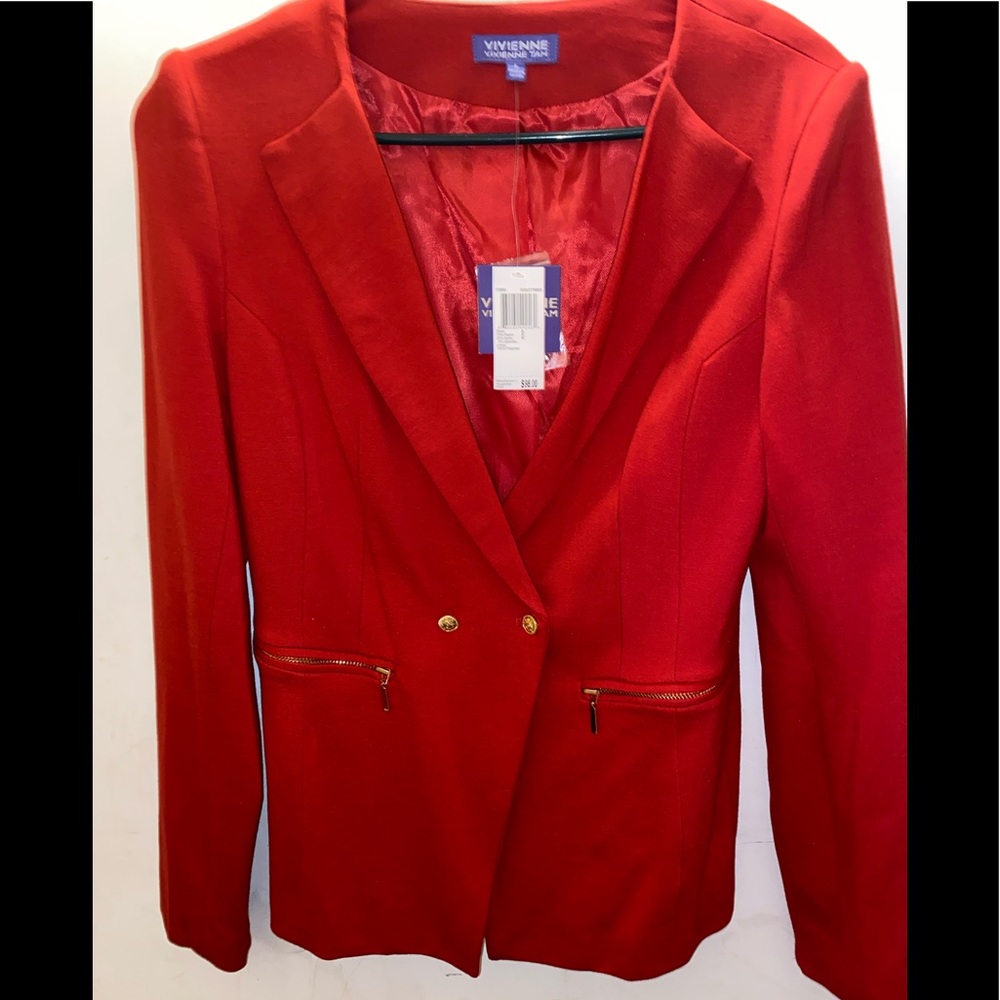 Vivienne Tam Red Double Breasted Blazer